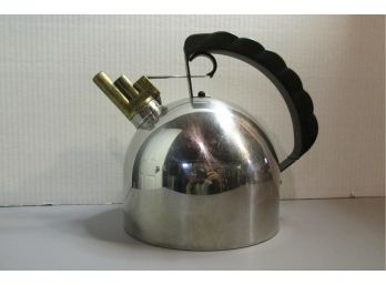 Vintage Mid-century Modern MCM Richard Sapper Alessi Teapot, Harmonica Train Whistle.
