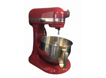 Kitchenaid Epicurean Mixer With Attachments In Hard To Find Red Color With 6 Quart Bowl.