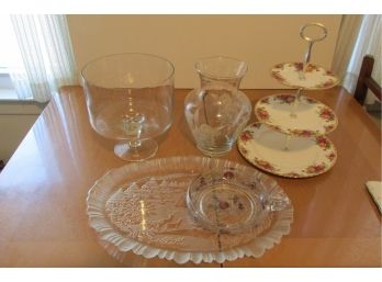 Collection Of 5 Vintage Glass And China Serving Dishes.