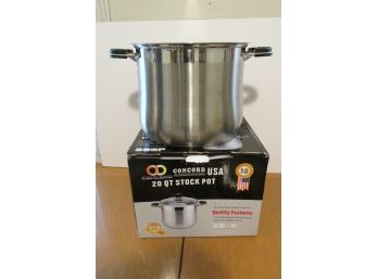 Concord Stainless Steel 20 Qt  Stock Pot, Made In USA
