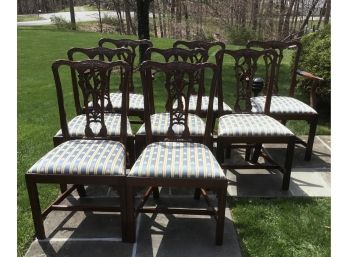 8 Mahogany Chippendale Style Chairs