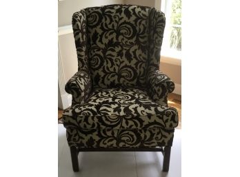 Fantastic Crushed Velveteen Embossed Wing Chair