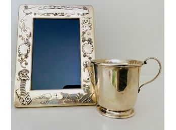 Sterling Silver  Cup And Baby Frame