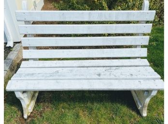 Solid White Outdoor Bench