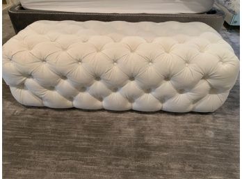 Cream Tufted Ottoman End Of The Bed 52x22x16-1/2