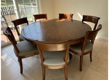 Guy Chaddock  Retails $3500 Round Wood Dining Table With 7 Chairs