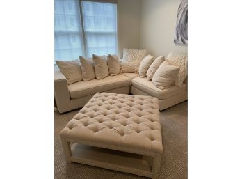 1 Of 2 West Elm Sectional Cream With 10 Pillows Look At Photos And Description