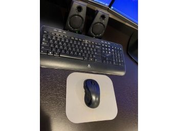 Lot Of Logitech Keyboard, Wireless Mouse And Two  Speakers