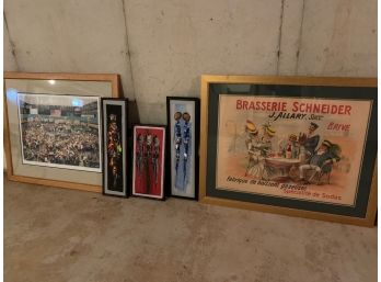 Photographs And Art In Basement Including Signed NY Stock Exchange