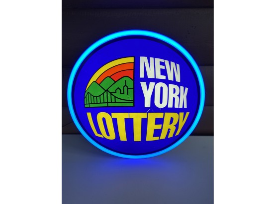New York Lottery Lighted Advertising Sign