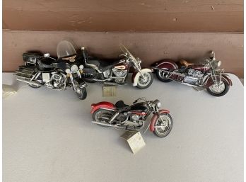 Collection Of Franklin Mint Harley Davidson Diecast Motorcycles