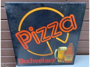 Vintage Budweiser Lighted Pizza Sign 18'