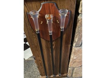 Collection Of 3 Unique Acrylic Top Walking Canes