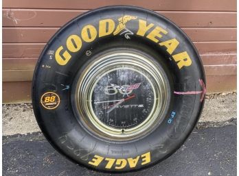 28' Good Year Eagle Racing Tire With Corvette Clock