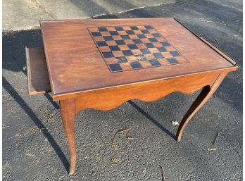 Vintage Wooden Game Table - Backgammon And Chess