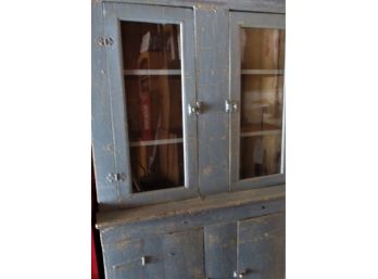 Antique Blue Painted Cupboard