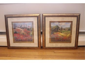 Pair Of Landscape Prints By  Hulsey Framed With Glass