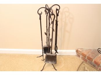 5pc Metal Fireplace Tool Set With Stand
