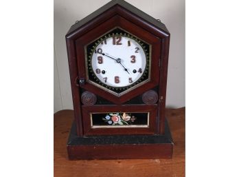 Antique Wooden Jerome & Company Clock - Needs Restoration - Face Repainted - Nice Form Clock