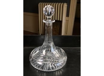 Fabulous Signed WATERFORD Crystal Flat Bottom Ships Decanter - Excellent Condition - VERY NICE !