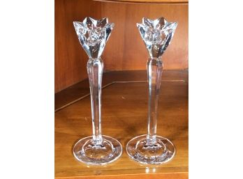 Beautiful Pair Of WATERFORD - Marquis Candlesticks - PERFECT CONDITION - Tall & Elegant - MINT !