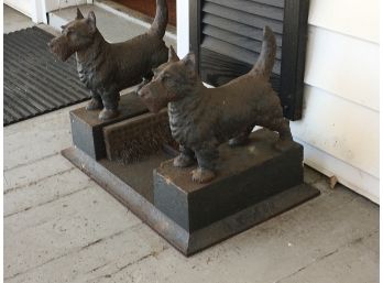 Phenomenal LARGE Antique Boot Scraper With Scottie Dogs - 1900-1920 - Incredible RARE Piece - A STUNNER !
