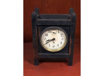 Very Nice Antique MISSION / ARTS & CRAFTS Style Oak Clock By New Haven Clock Co. 1910s - 1920s