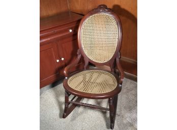 Lovely Antique Victorian Walnut Rocking Chair - 1880s - 1890s - Recaned - Very Good Condition