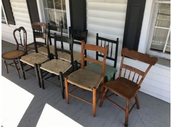 ANTIQUE CHAIR BONANZA ! - Eight Antique Chairs - All For One Bid !  - Several Periods & Styles