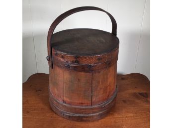 Beautiful Antique Firkin - Nice Old One - Great Old Worn Patina - Nice Large Size - Country Decor