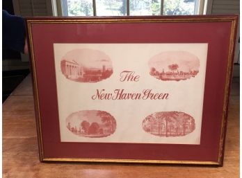 Interesting Vintage New Haven Green Artwork - Gift To Lowell Weicker - Artist Signed ? - Nice Piece
