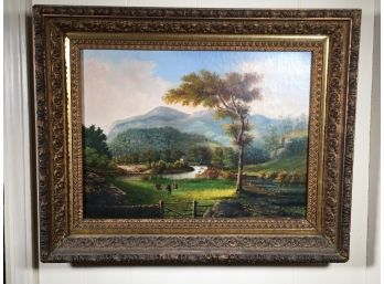 Incredible Antique Oil On Canvas - Hudson River School Painting By Pierre Mundry Late 19th Century