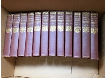 Set Of Twelve (12) Volumes Of George Eliot's Work Books - Nice Decorative Set - Good Condition