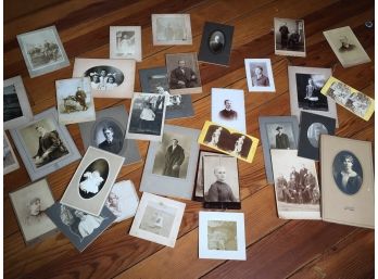 Huge Group Of 40 Antique Photographs & CDVs - All 1880s - 1920s - Mostly Portraits - INSTANT ANCESTORS !
