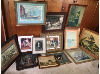 HUGE Lot Of Antique / Vintage Framed Artwork 1880s - 1940s -nice Large Selection - ALL TYPES & STYLES !