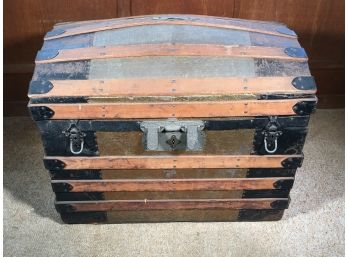 Fabulous Antique Victorian Dome Top Trunk - Late 1800s - Early 1900s - Double Locks - Rare Type