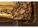 Heavy Antique Gold Framed Oil Of European Church