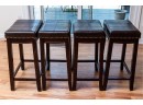 Four Leather Top Barstools