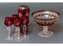 Cranberry Red To Clear Cut Crystal