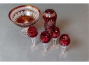 Cranberry Red To Clear Cut Crystal