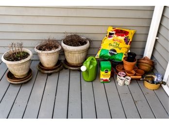 Assorted Planters & Gardening Gear