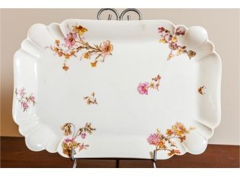 Pink & White Limoges Platter