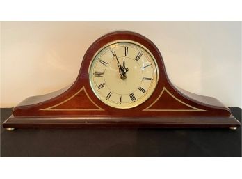 Mantel Clock Wood Case Battery Operated