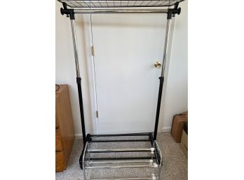 Black And Chrome Clothing  And Shoe  Rack