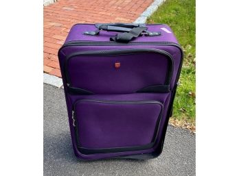 Purple Rolling Luggage On Wheels With Retractable Handle