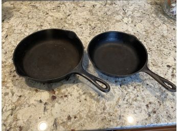 Pair Of Cast Iron Skillets ONE Marked Wagner
