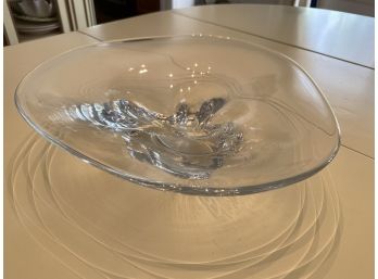 ORREFORS  Crystal  Centerpiece  With Glass Beads