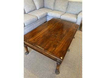 Indonesian Wood Coffee Table With 2  Drawers