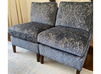 Taylor Furniture Pascal Denim  Slipper Chairs  From Stickley White Plains, NY   ( PAID $ 3.160 )