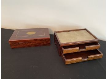 Pair Of Wood Dresser Jewelry Valets